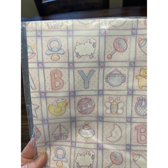 Vintage Hallmark Gift Wrap Lot Of 4 New In Package New Baby, Baby Shower - Picture 3 of 4